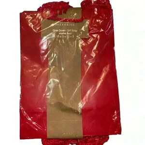 NWT Matte Deep Red Gift Bags - One Dozen - HIGH QUALITY